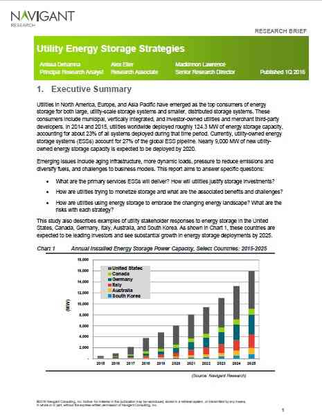 Utility Energy Storage Strategies